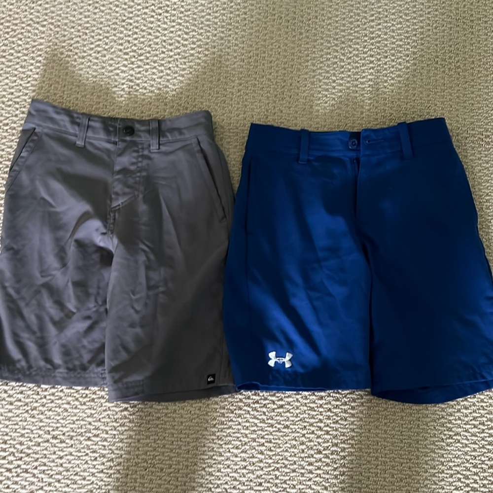 Excellent condition boys dri fit shorts. Under Armour and Quicksilver.
